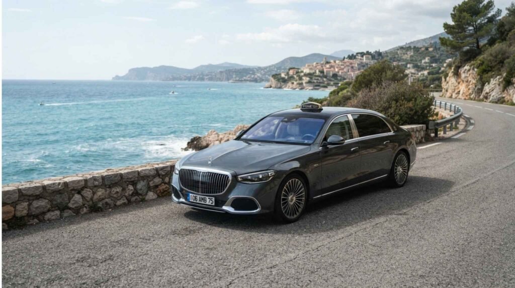 Professional Luton Airport taxi parked outside the terminal for reliable 24/7 airport transfers with fixed fares.